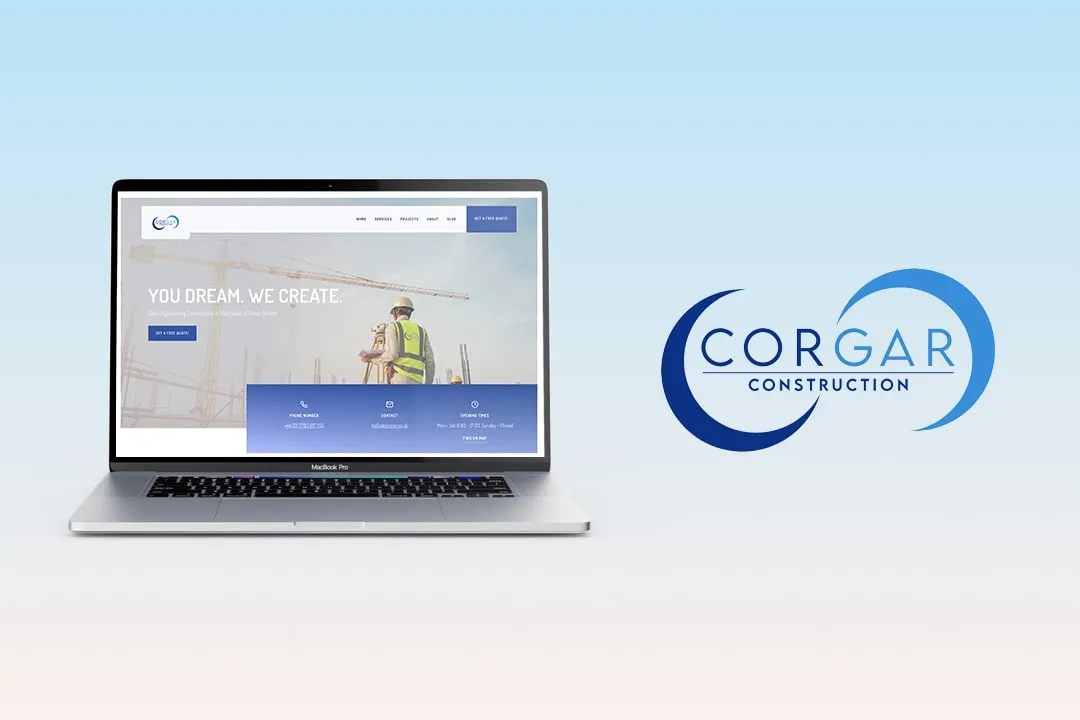 CORGAR Construction brand presentation mockups